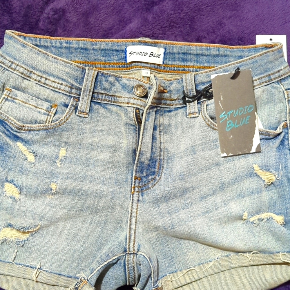 New With Tags Studio Blue Jean Shorts